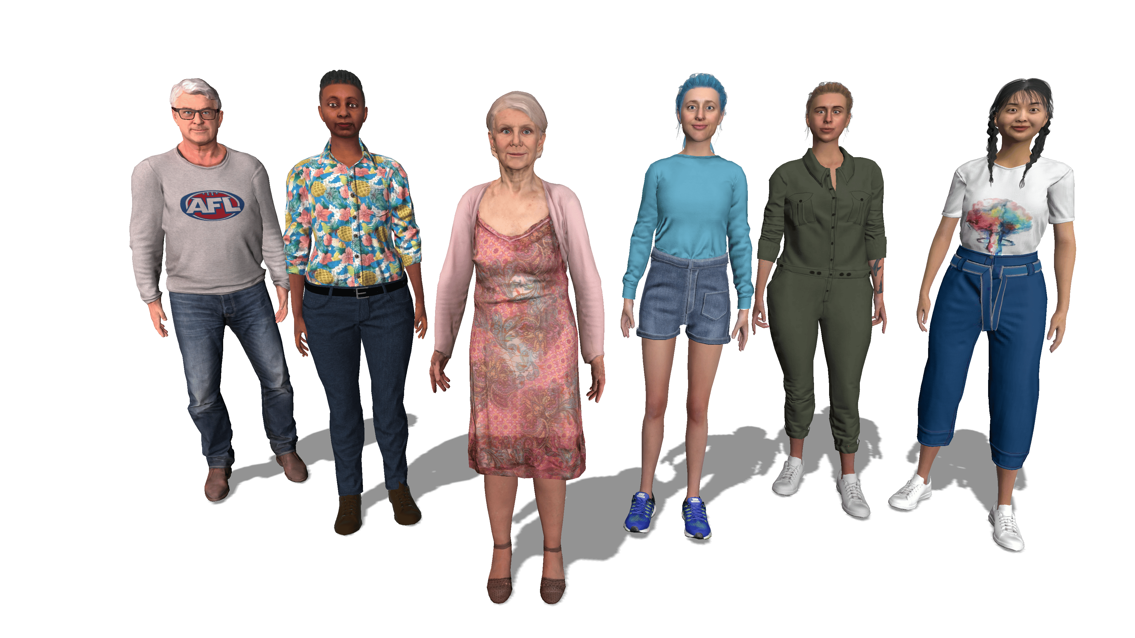 felt Experience & Empathy Lab's artificially intelligent digital companion "Viv" (centre)